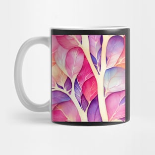 Pastel watercolor leaves pattern Mug